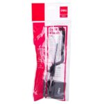Pix cu bila Deli 6791, 0.5mm, cu suport birou, corp transparent, grip cauciucat, scris negru - imagine 4