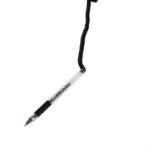 Pix cu bila Deli 6791, 0.5mm, cu suport birou, corp transparent, grip cauciucat, scris negru - imagine 5